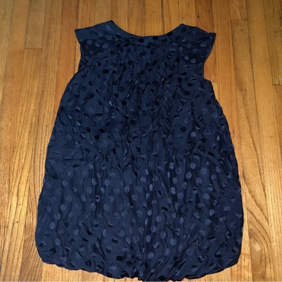 003 Alice + Olivia navy polka dot silk bubble dress - Picture 4 of 7